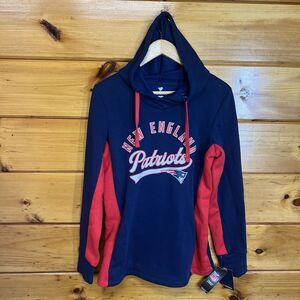 NWT Fanatics Hoodie Sweatshirt Blue Red New England Patriots Pullover Football S